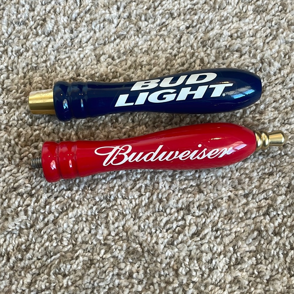 Budlight and Budweiser Beer Tap Handle Bundle